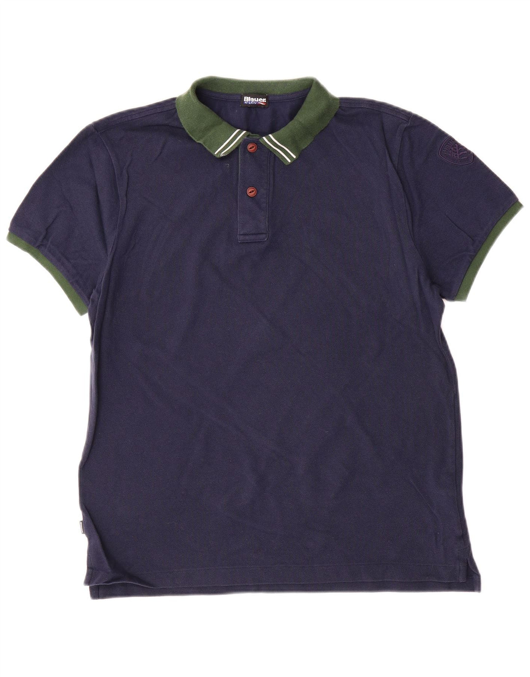 Męska koszulka polo Blauer, duża, bawełniana, w kolorze granatowym