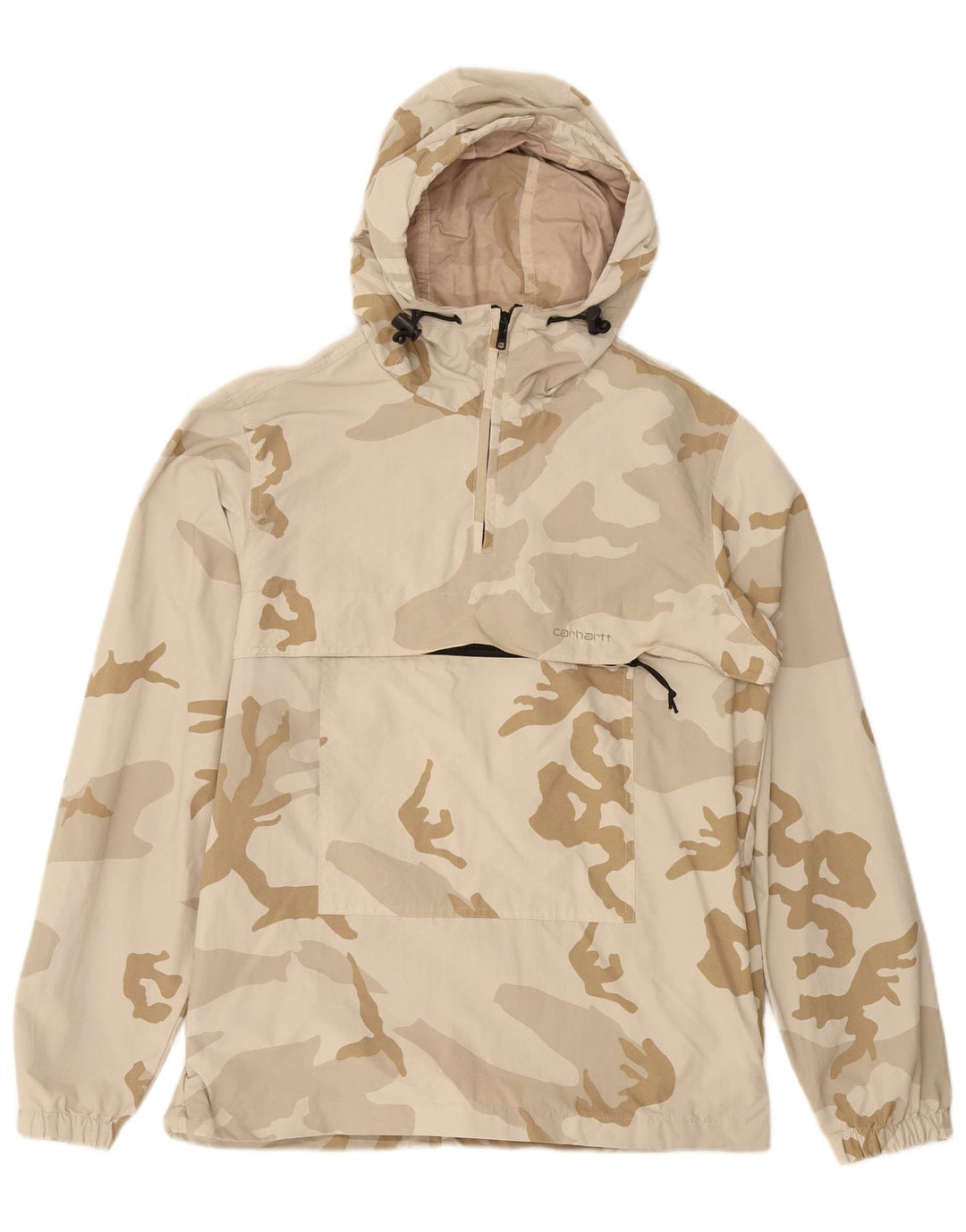 Męska kurtka Anorak z kapturem CARHARTT UK 38 Średni beżowy nylon w kamuflażu