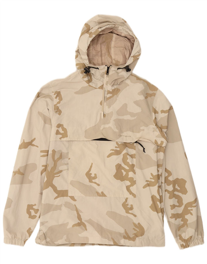 Męska kurtka Anorak z kapturem CARHARTT UK 38 Średni beżowy nylon w kamuflażu