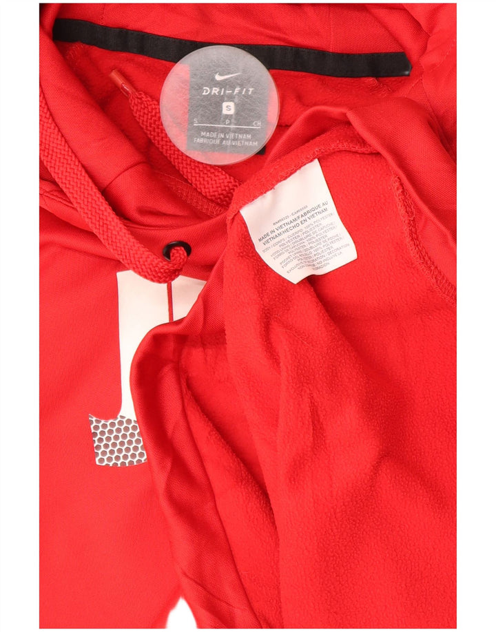Męski sweter z kapturem Nike Dri Fit Graphic, mały, czerwony, poliestrowy