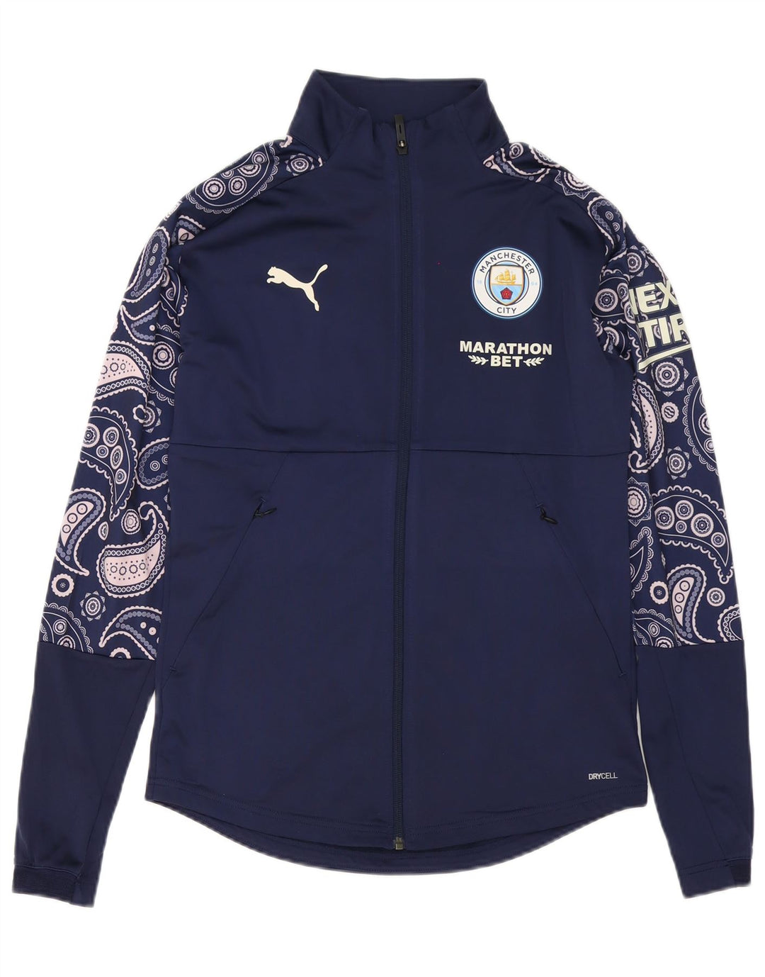 Męska kurtka dresowa Puma z grafiką, mała, granatowa, z poliestru Paisley