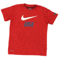 Chłopięcy T-shirt z grafiką Nike Dri Fit na 10-11 lat, średni, czerwony, nakrapiany