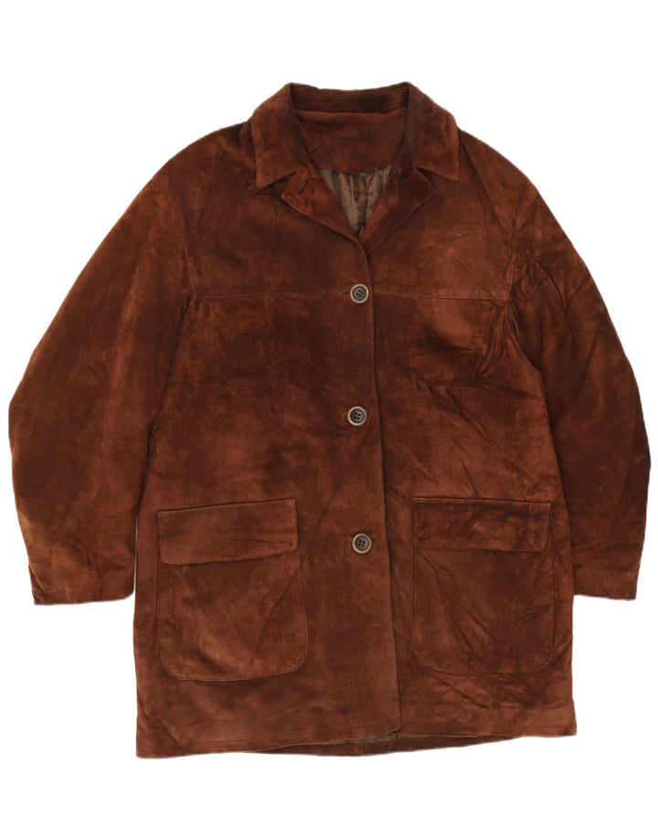 Conbipel damski zamszowy płaszcz IT 48 XL brązowa skóra