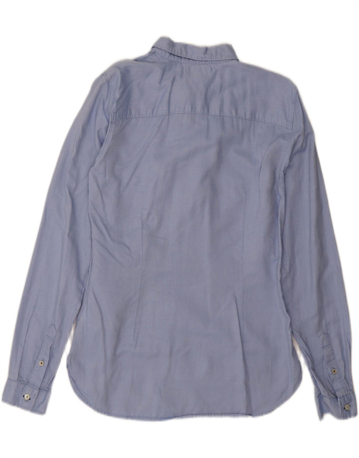 TOMMY HILFIGER Womens Fitted Shirt US 6 Medium Blue Cotton Vintage Tommy Hilfiger and Second-Hand Tommy Hilfiger from Messina Hembry 