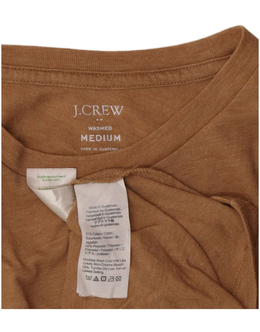 T-shirt męski J. Crew, średniej wielkości beżowa bawełna z plamkami