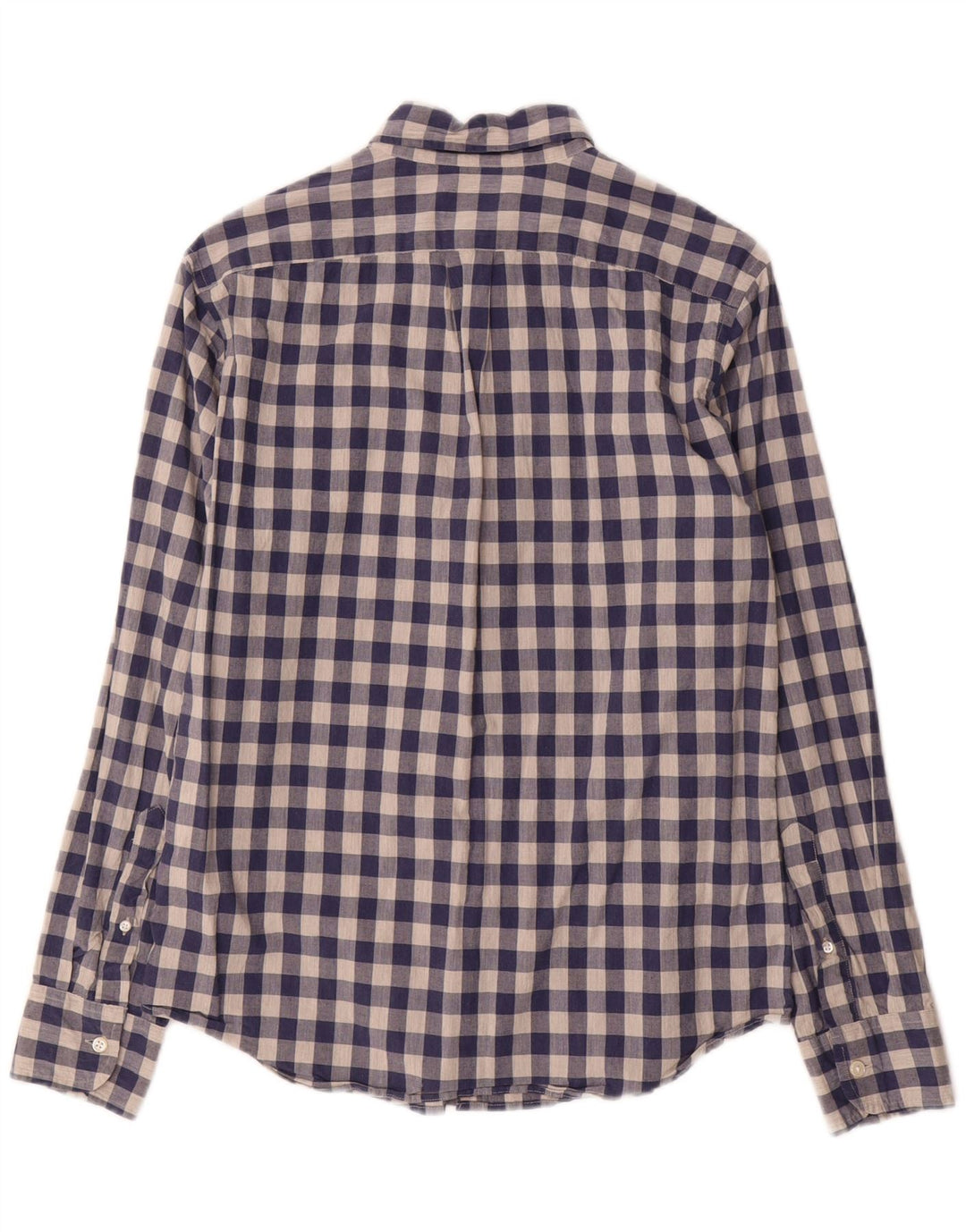 J. CREW Męska koszula slim, mała, granatowa, bawełniana w kratkę