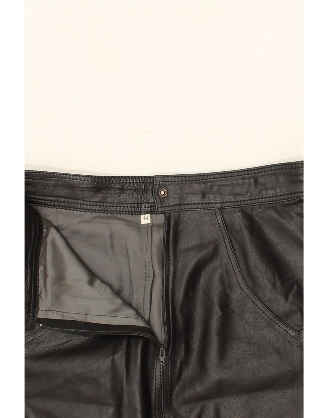VINTAGE Womens Leather Skirt IT 44 Medium W28  Black Leather Vintage Vintage and Second-Hand Vintage from Messina Hembry 
