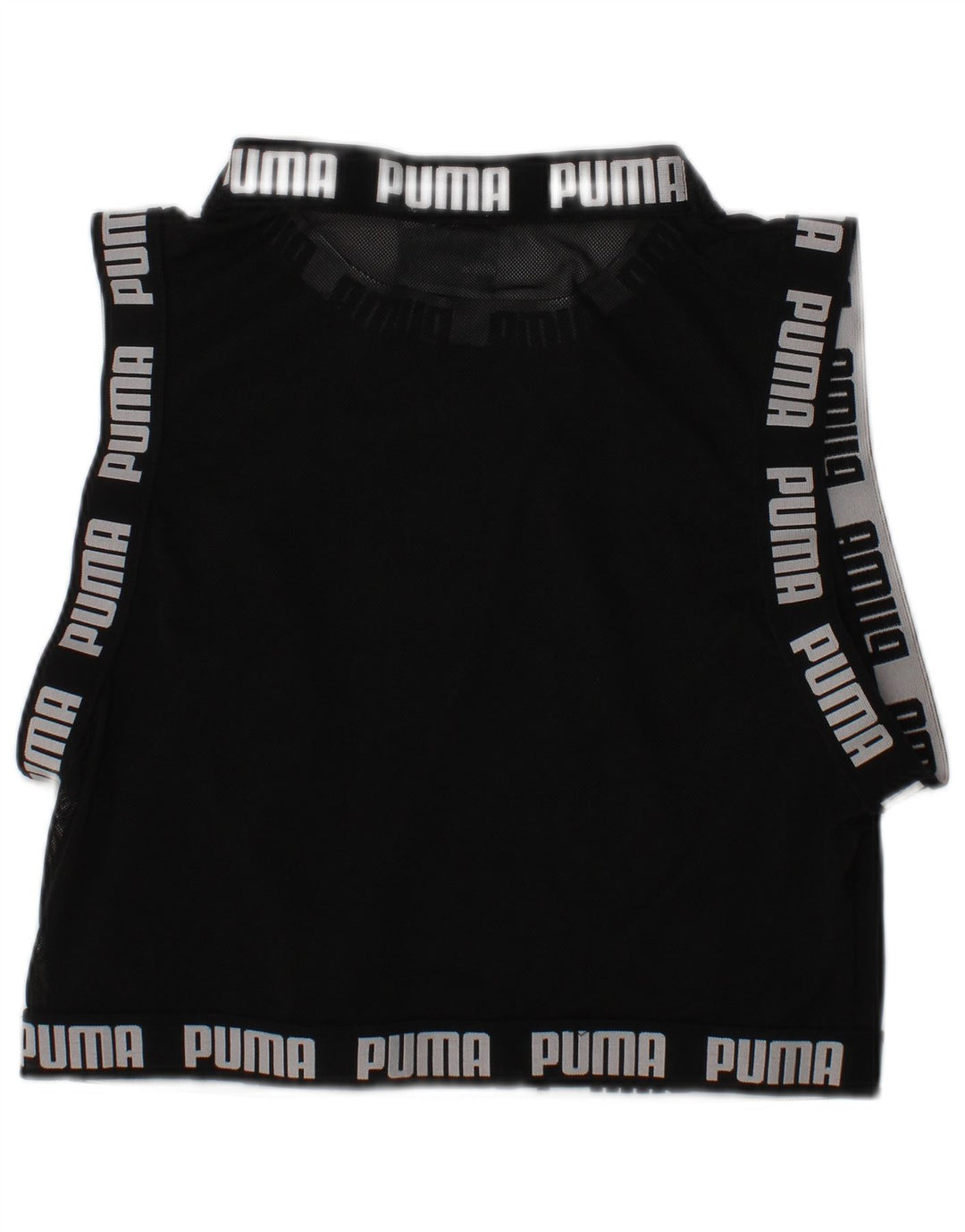 PUMA Womens Crop Graphic Vest Top UK 12 Medium Black
