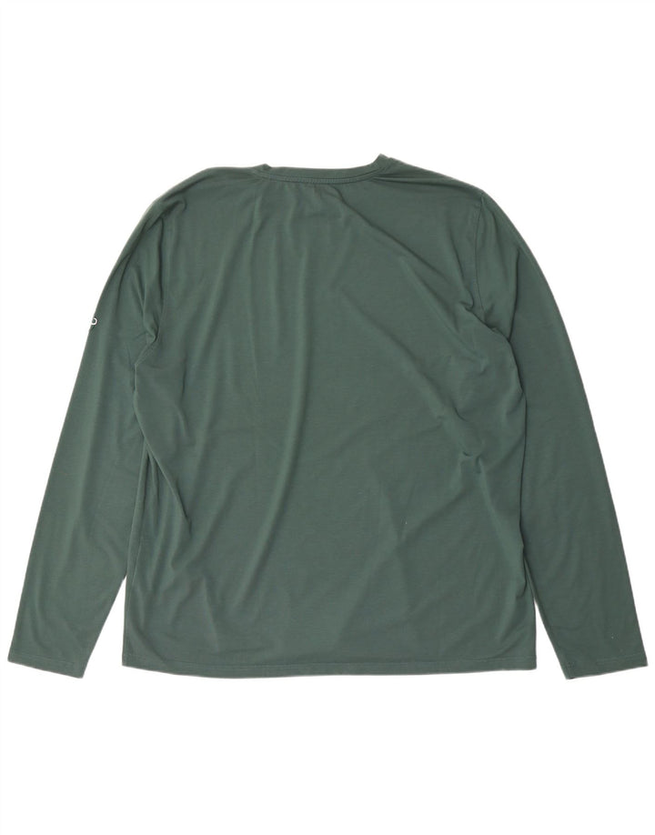 Męski top graficzny Mammut z długim rękawem 2XL, zielony poliester