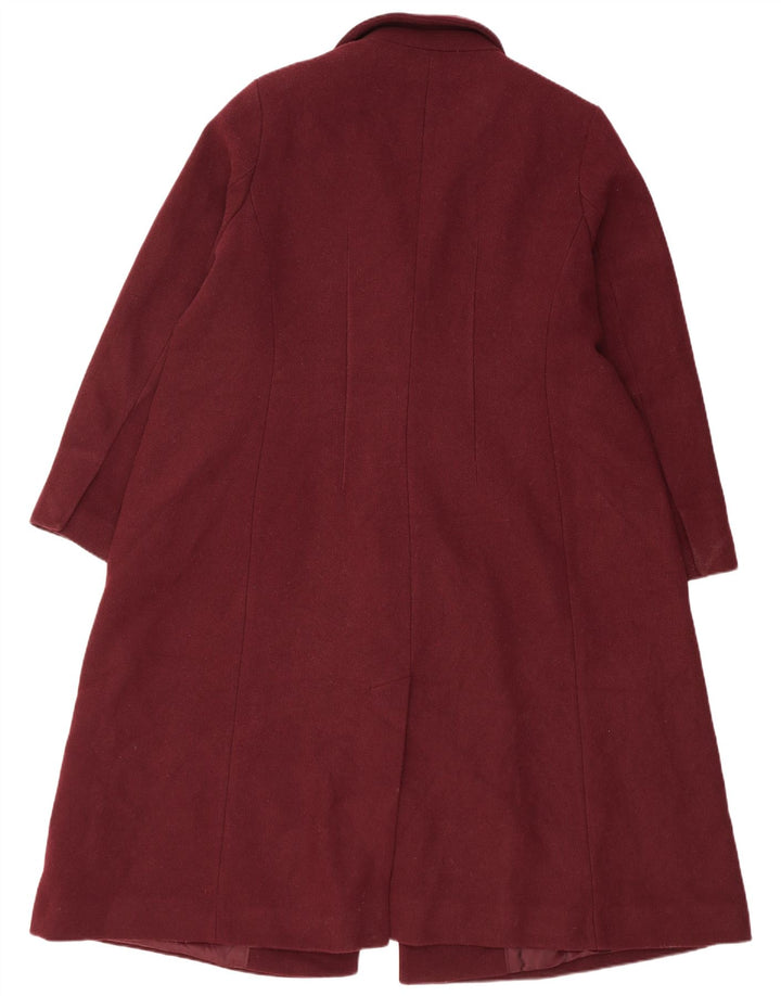 Marks & Spencer Damski płaszcz dwurzędowy UK 20 2XL Burgundowy poliester