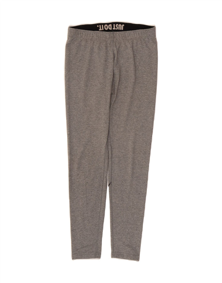 NIKE Womens Graphic Leggings UK 12 Medium Grey Cotton Vintage Nike and Second-Hand Nike from Messina Hembry 