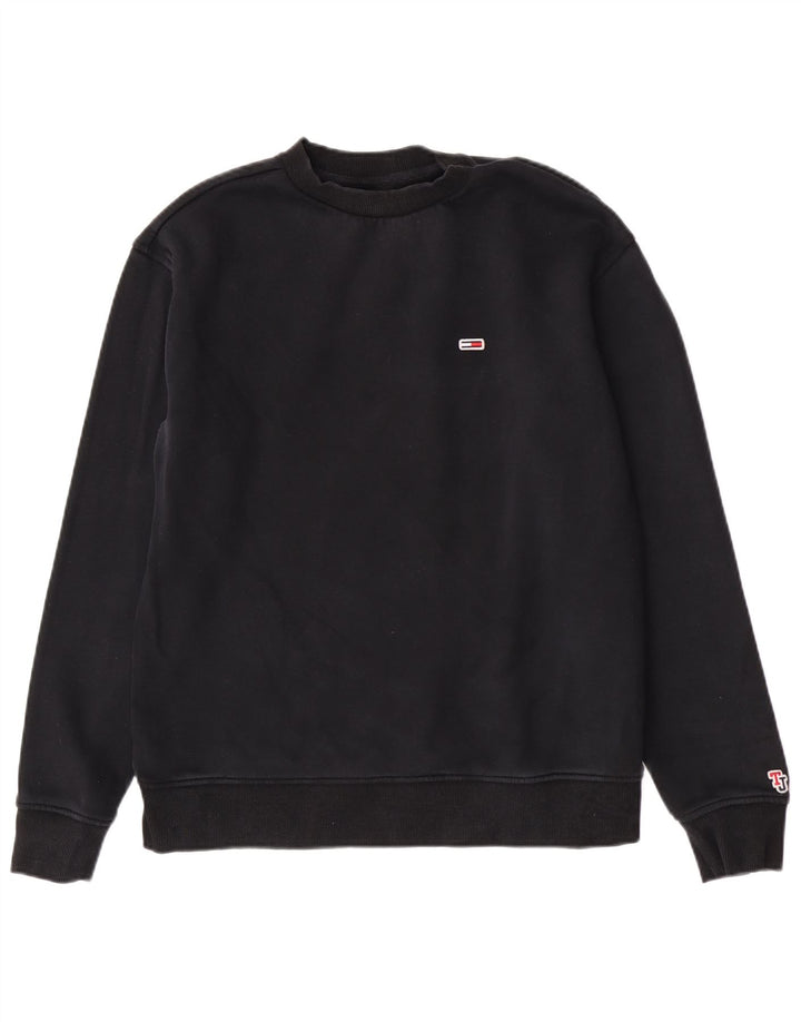 Damska bluza dresowa Tommy Hilfiger o regularnym kroju, średnia czarna bawełna