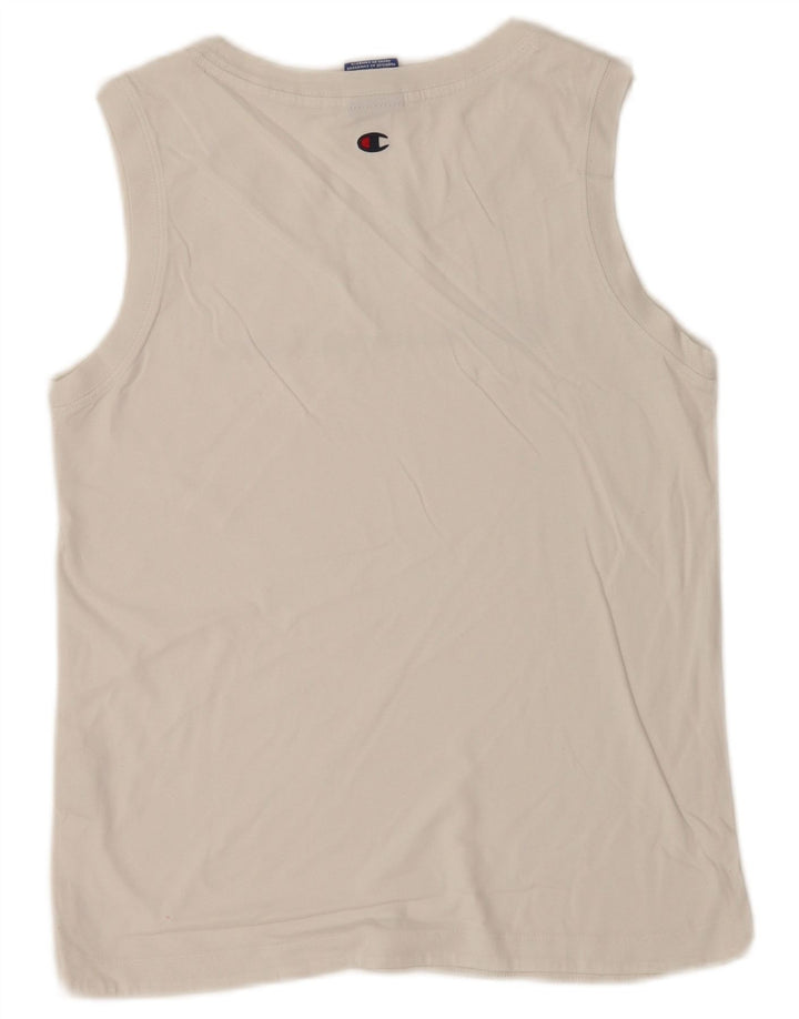 Męska kamizelka z grafiką Champion, mała, biała, bawełniana