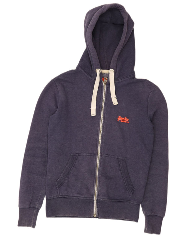 Męski sweter z kapturem i zamkiem Superdry, mały, granatowy, bawełniany