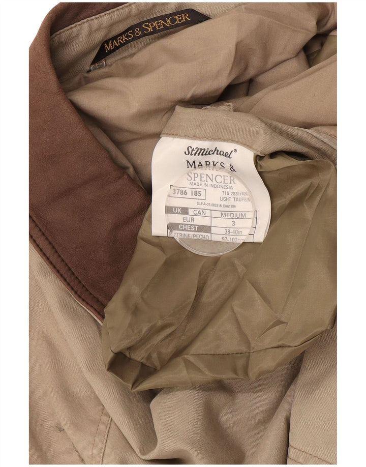 Męska kurtka użytkowa Marks & Spencer UK 38, średnio beżowa, bawełniana