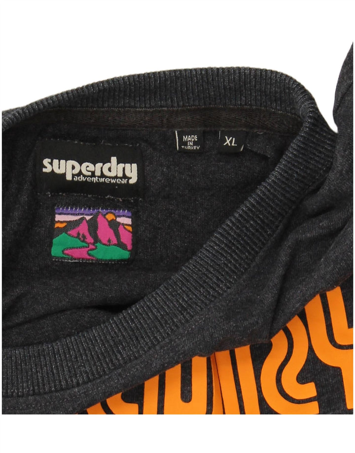 Męski T-shirt SUPERDRY z grafiką, XL, szary