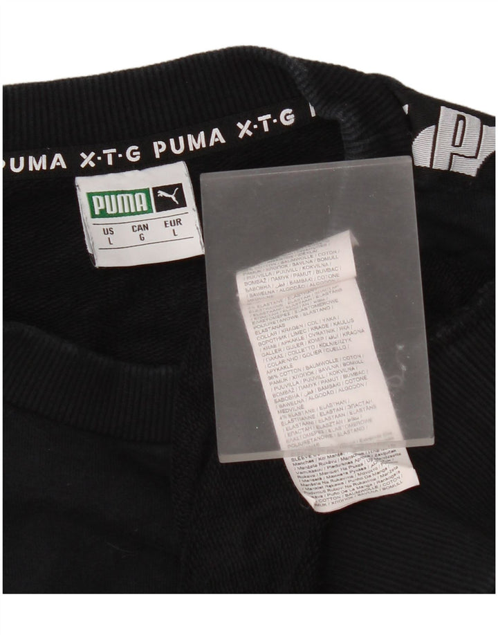 Męska bluza Puma z grafiką, duża, czarna, bawełniana z blokami kolorów