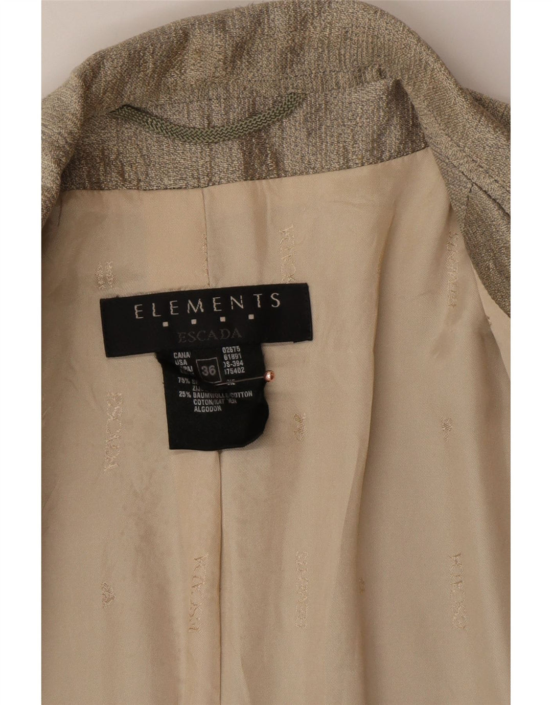 ESCADA Damska marynarka Elements Longline zapinana na 1 guzik EU 36 Small Gold