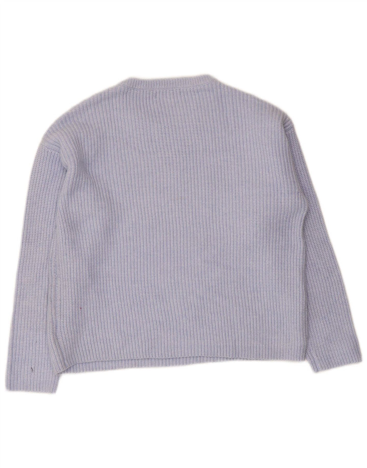 Marks & Spencer Damski sweter z okrągłym dekoltem, UK 14, średni niebieski poliester