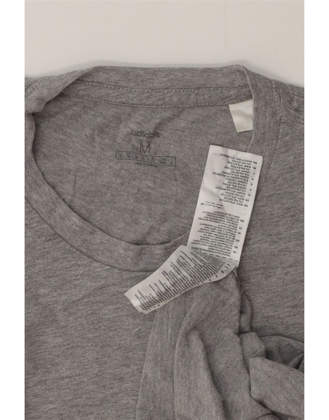 T-shirt męski ADIDAS Średnio szary, bawełniany nakrapiany