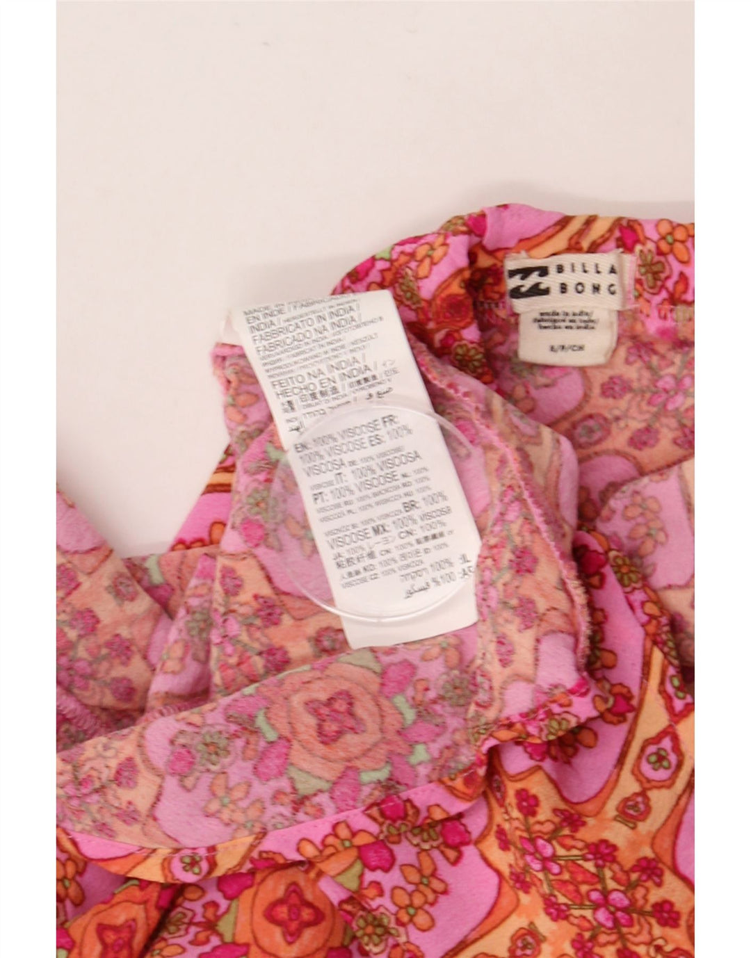 BILLABONG Damska prosta spódnica mała W27 różowa wiskoza w kwiaty