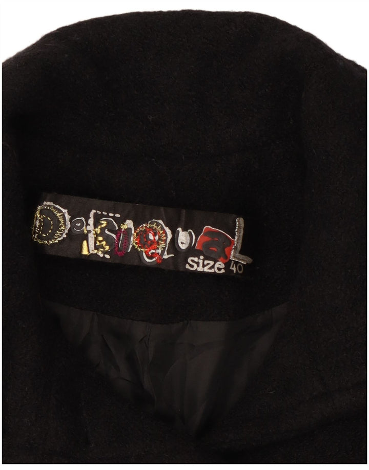 Desigual damski płaszcz z abstrakcyjnym wzorem EU 40, średni czarny