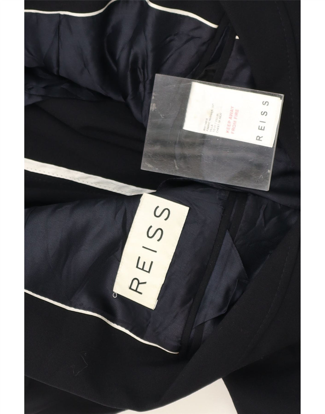 REISS Mens 2 Button Blazer Jacket UK 36 Small Black Polyester Vintage Reiss and Second-Hand Reiss from Messina Hembry 