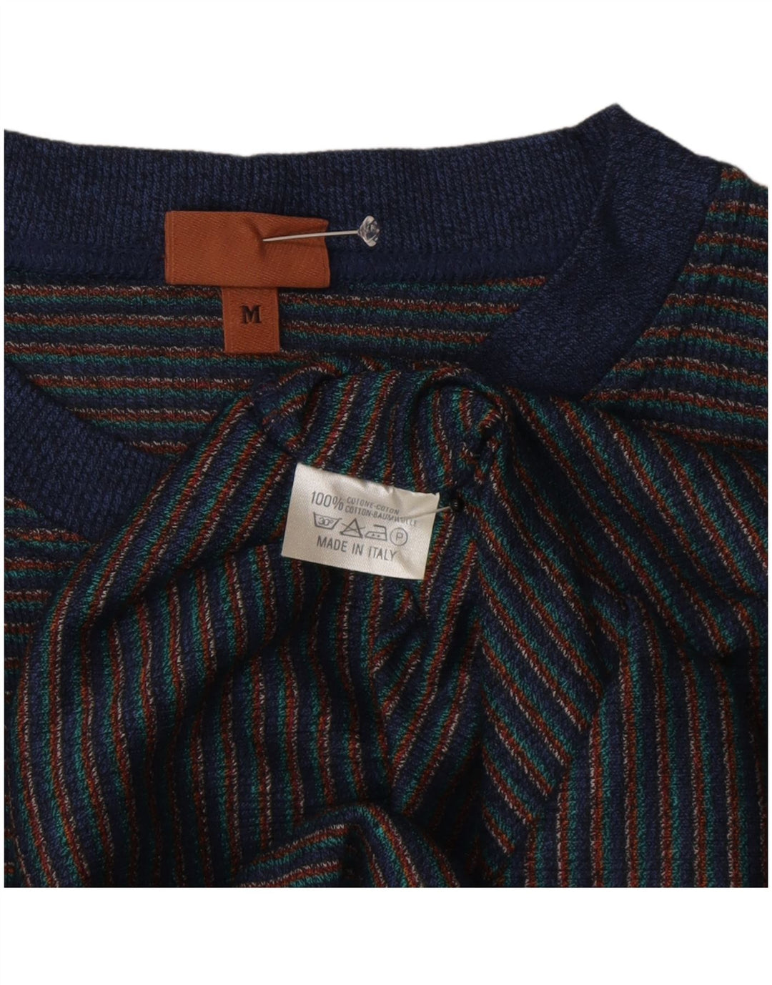 T-shirt męski Missoni, bawełniany, średni, granatowy w paski