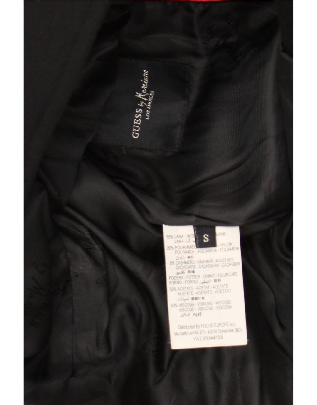 Płaszcz męski Guess By Marciano UK 36, mały, czarny, wełniany