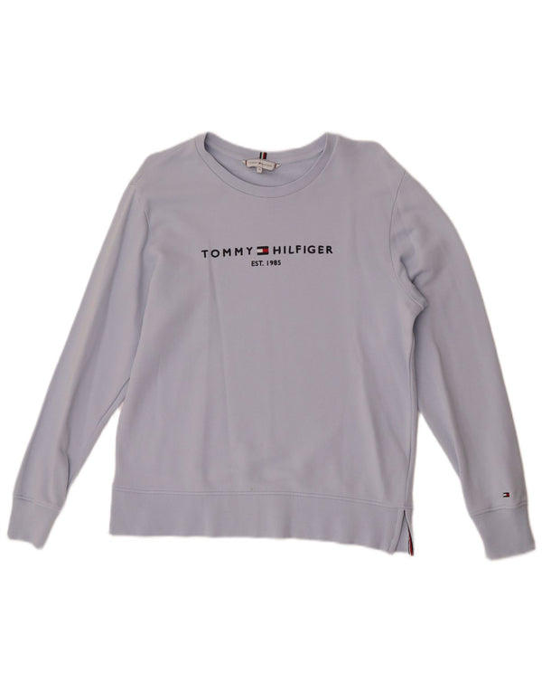 Damska bluza z grafiką Tommy Hilfiger UK 14, średnia niebieska bawełna