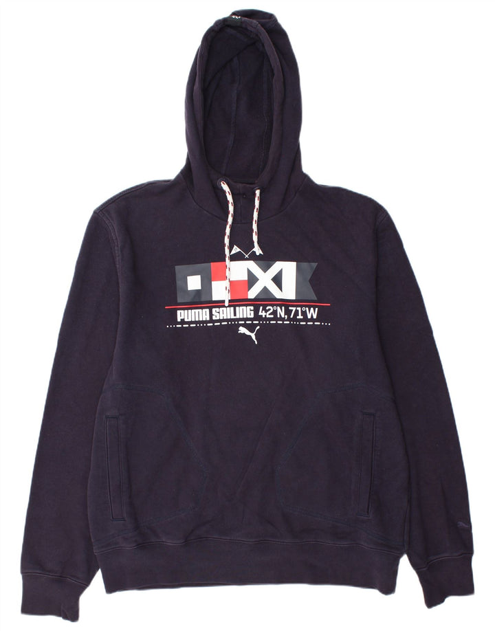 Męski sweter z kapturem i grafiką PUMA XL, fioletowy