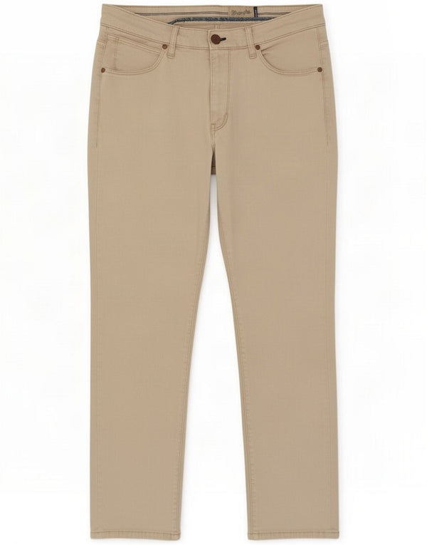 Wrangler Mens Larston Tapered Slim Fit Casual Trousers W34 L32 Beige Cotton
