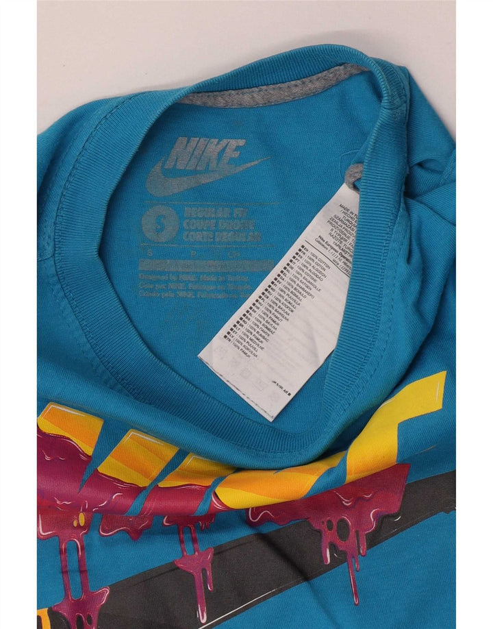Męski T-shirt Nike o regularnym kroju z grafiką, mały, niebieski, bawełniany