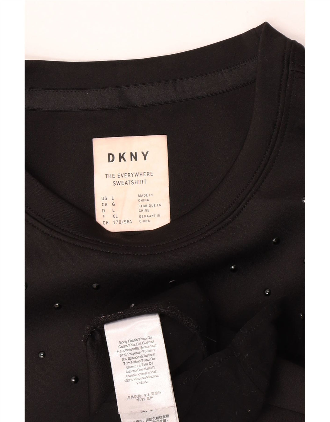Damska bluza dresowa Dkny UK 16, duża, czarna, poliester