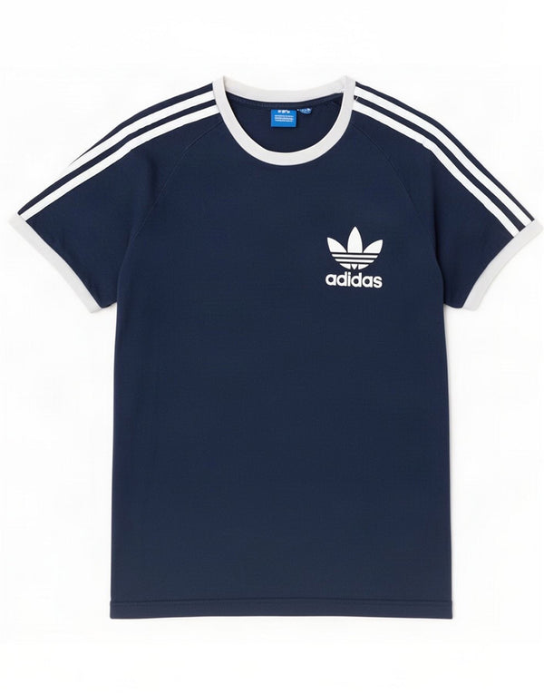 Adidas Mens T-Shirt Top Medium Navy Blue Cotton