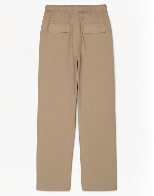 Zara Womens High Waist Loose Fit Trousers Medium W28 L30 Beige Linen
