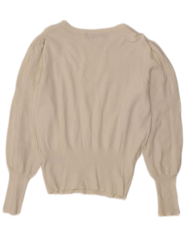 Marks & Spencer Damski sweter z dekoltem w łódkę, UK 12, średni złamanej bieli