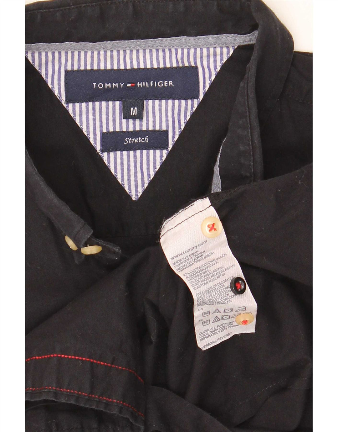 Męska koszula ze stretchem Tommy Hilfiger, średnia czarna, bawełniana