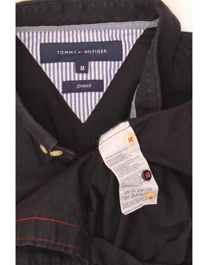 Męska koszula ze stretchem Tommy Hilfiger, średnia czarna, bawełniana
