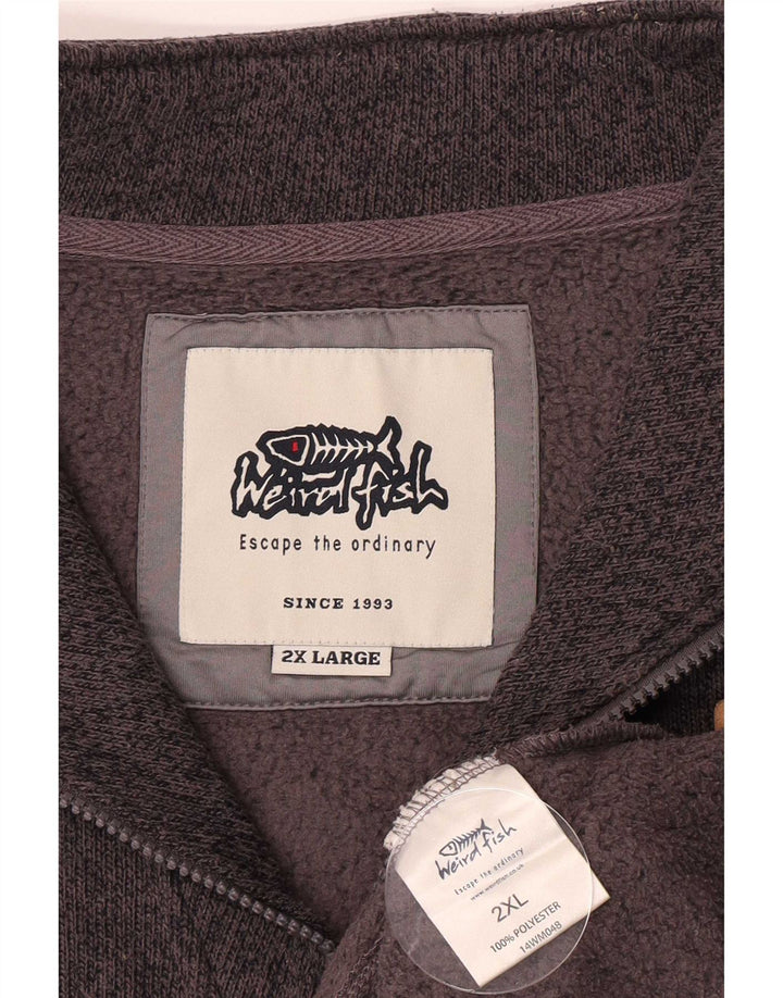 Męski sweter zapinany na zamek Weird Fish, 2XL, szary poliester