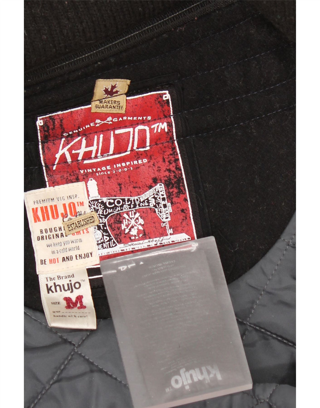Męski płaszcz wojskowy KHUJO UK 38, średni czarny nylon