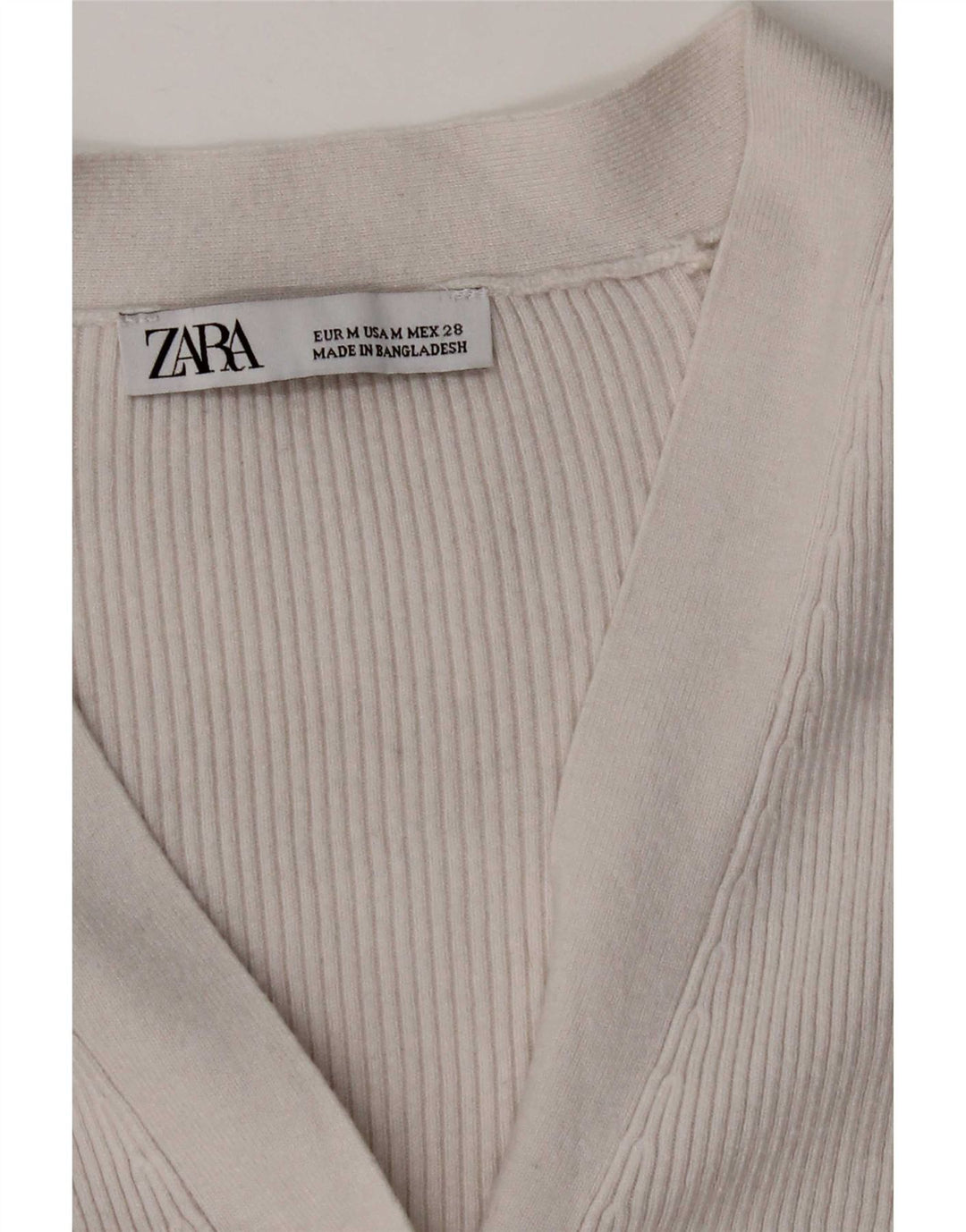 Sweter damski Zara Crop Cardigan UK 14 Średni biały