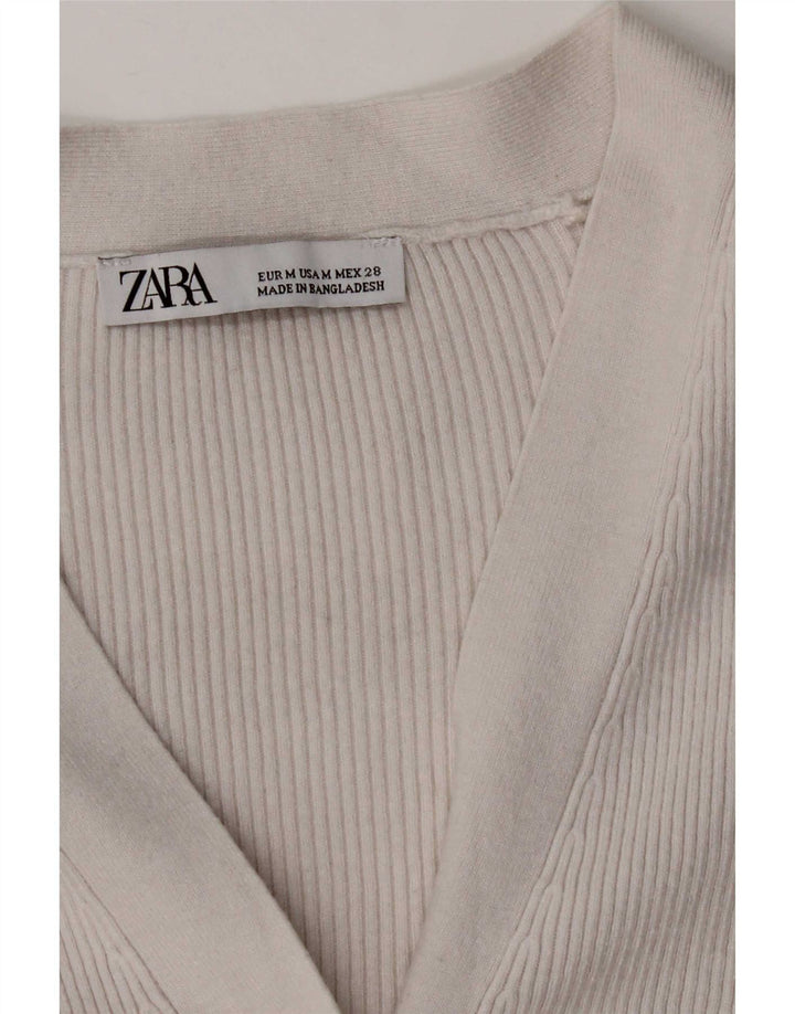 Sweter damski Zara Crop Cardigan UK 14 Średni biały