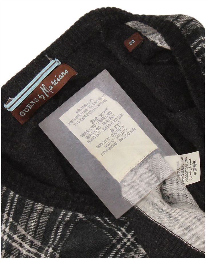 Sweter damski GUESS BY MARCIANO z dekoltem w kształcie litery V, UK 10, w małą czarną kratkę