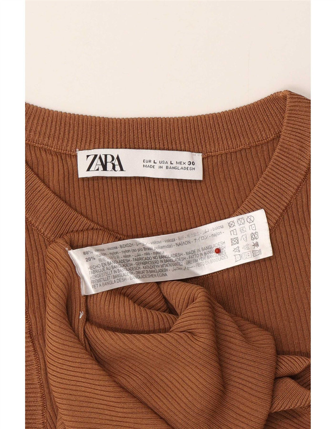 Damski top z kamizelką Zara UK 14 Large Brown wiskoza