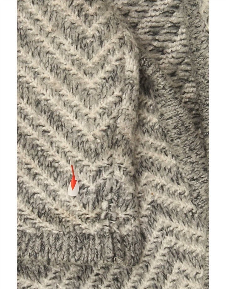 Marks & Spencer Damski sweter o przedłużonym fasonie, UK 14, średni szary Chevron