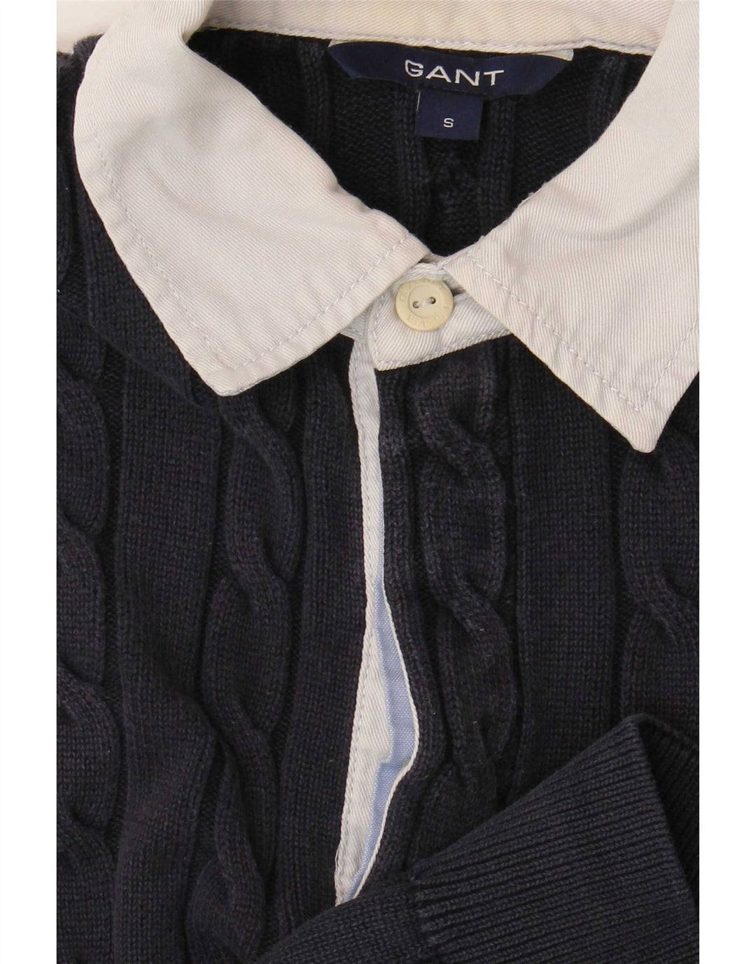 Męski sweter polo Gant, mały, granatowy