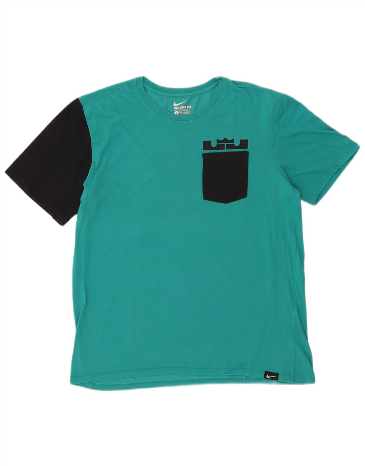 Męski T-shirt Nike Dri Fit, duży, turkusowy blok kolorów