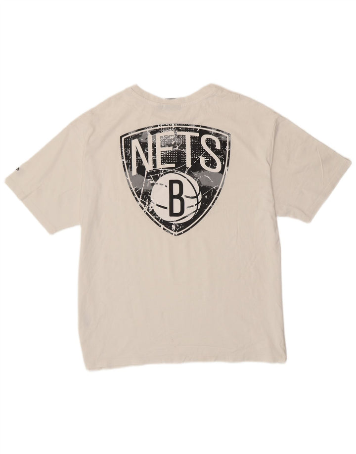 Męski T-shirt z grafiką New Era Brooklyn Nets, duży, biały
