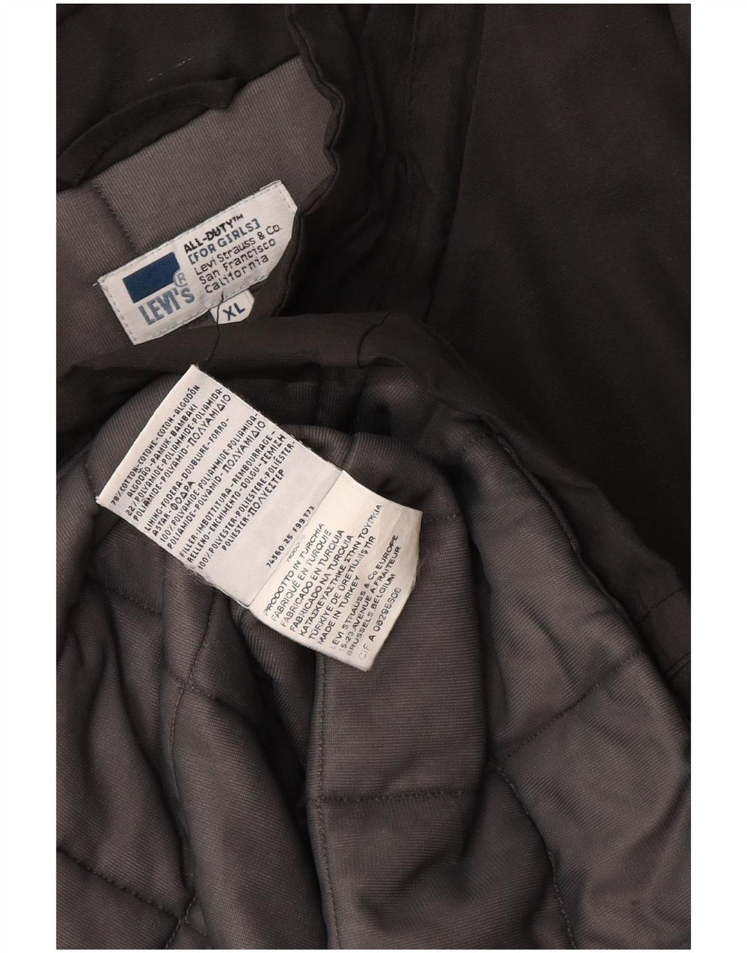 Damski płaszcz wiatrówka Levi's UK 18 XL, szara bawełna